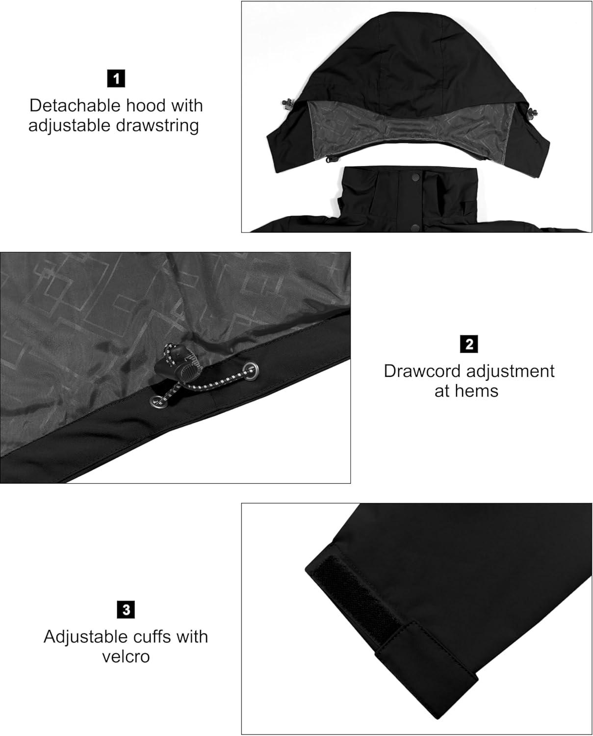 imageLittle Donkey Andy Womens Waterproof Rain Jacket Lightweight Hooded Raincoat for Travel Hiking Golf