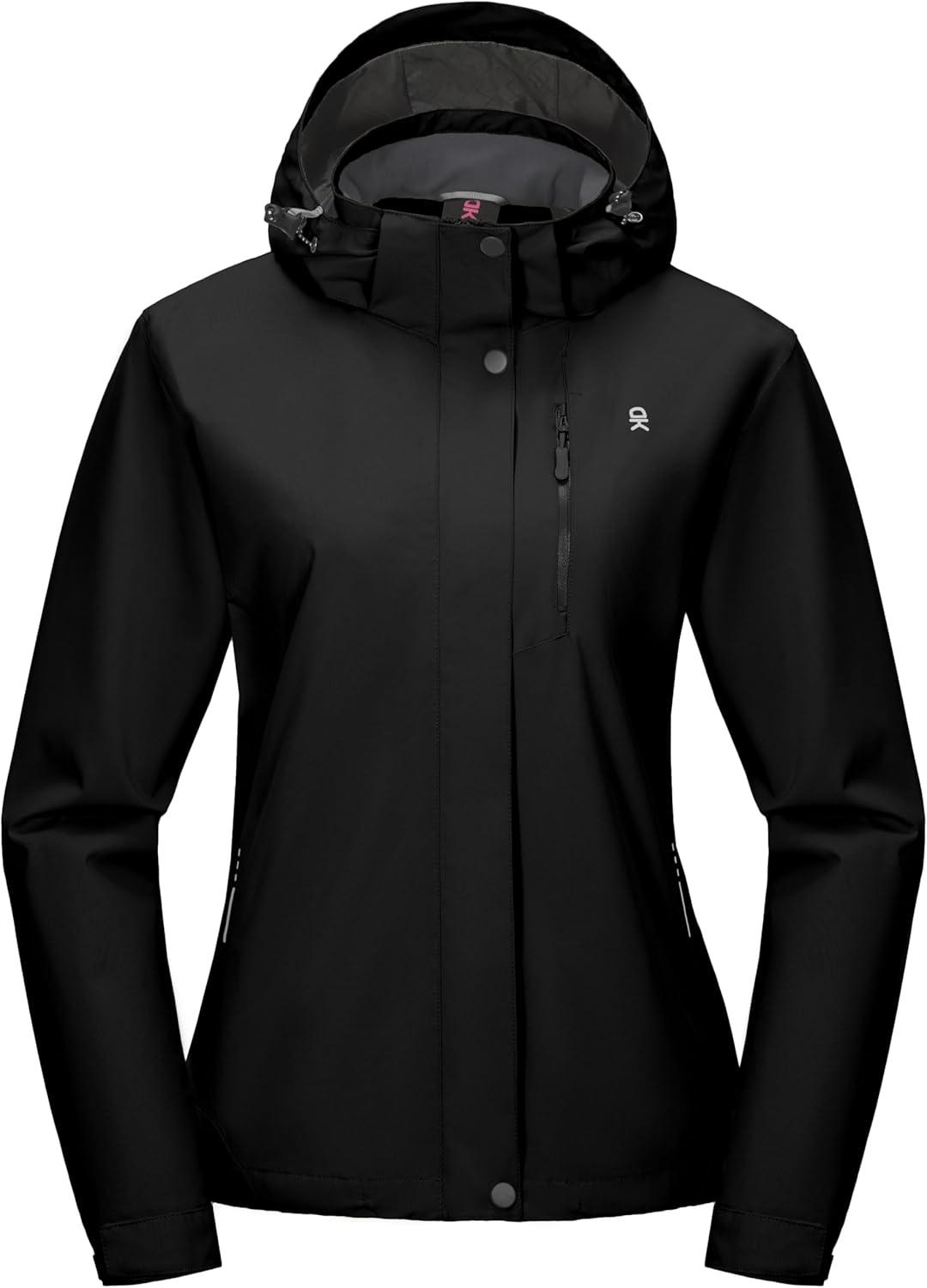 imageLittle Donkey Andy Womens Waterproof Rain Jacket Lightweight Hooded Raincoat for Travel Hiking Golf