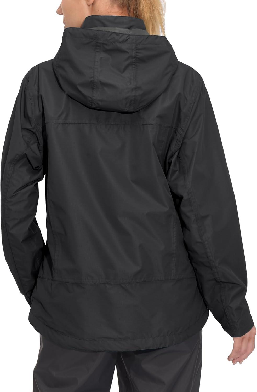 imageLittle Donkey Andy Womens Waterproof Rain Jacket with Hood Breathable Lightweight Windbreaker Rain Shell Coat