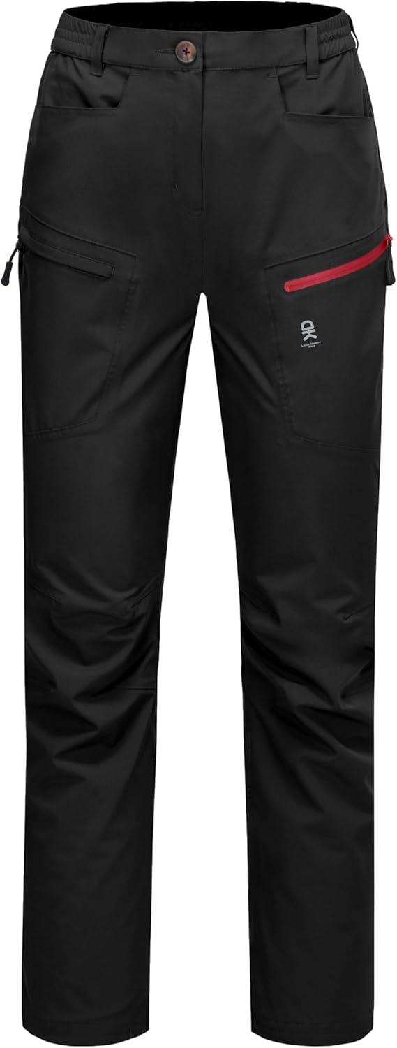 imageLittle Donkey Andy Womens Waterproof Rain Pants Lightweight Breathable Rainproof Pants for Outdoor Hiking GolfBlack