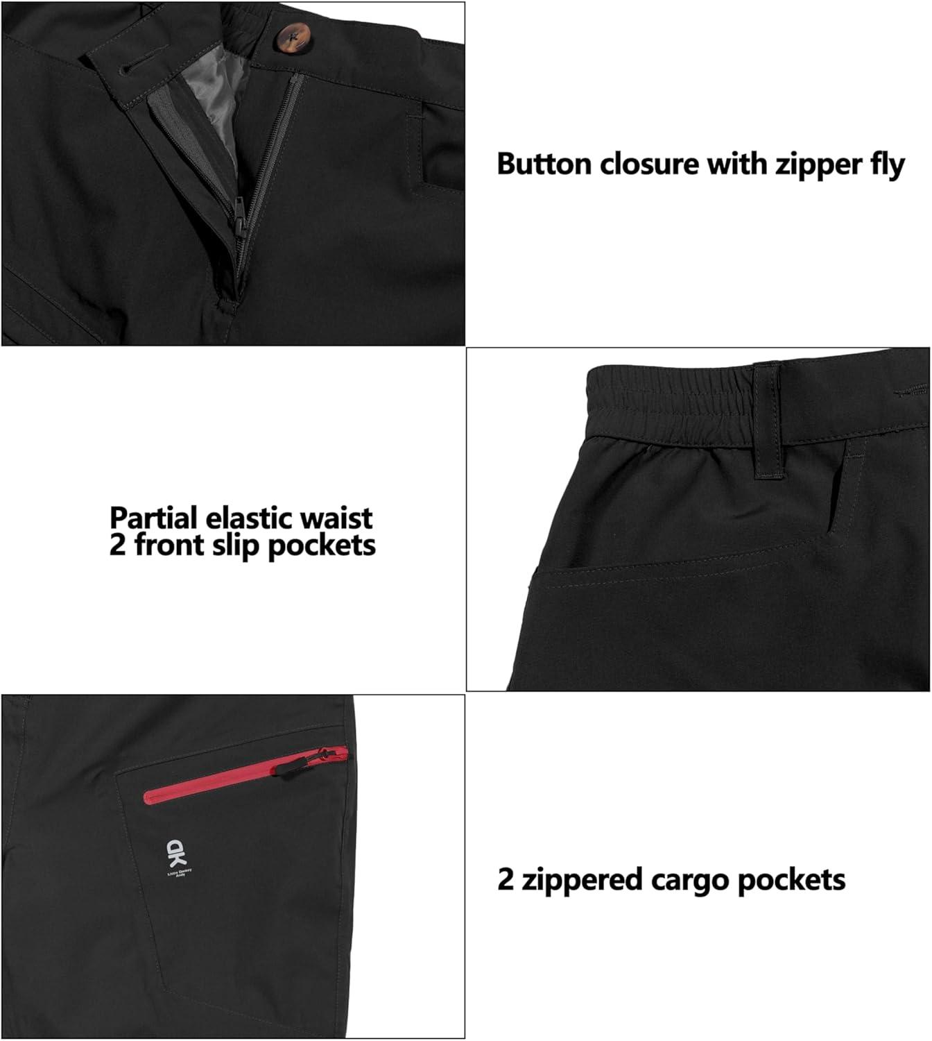 imageLittle Donkey Andy Womens Waterproof Rain Pants Lightweight Breathable Rainproof Pants for Outdoor Hiking GolfBlack
