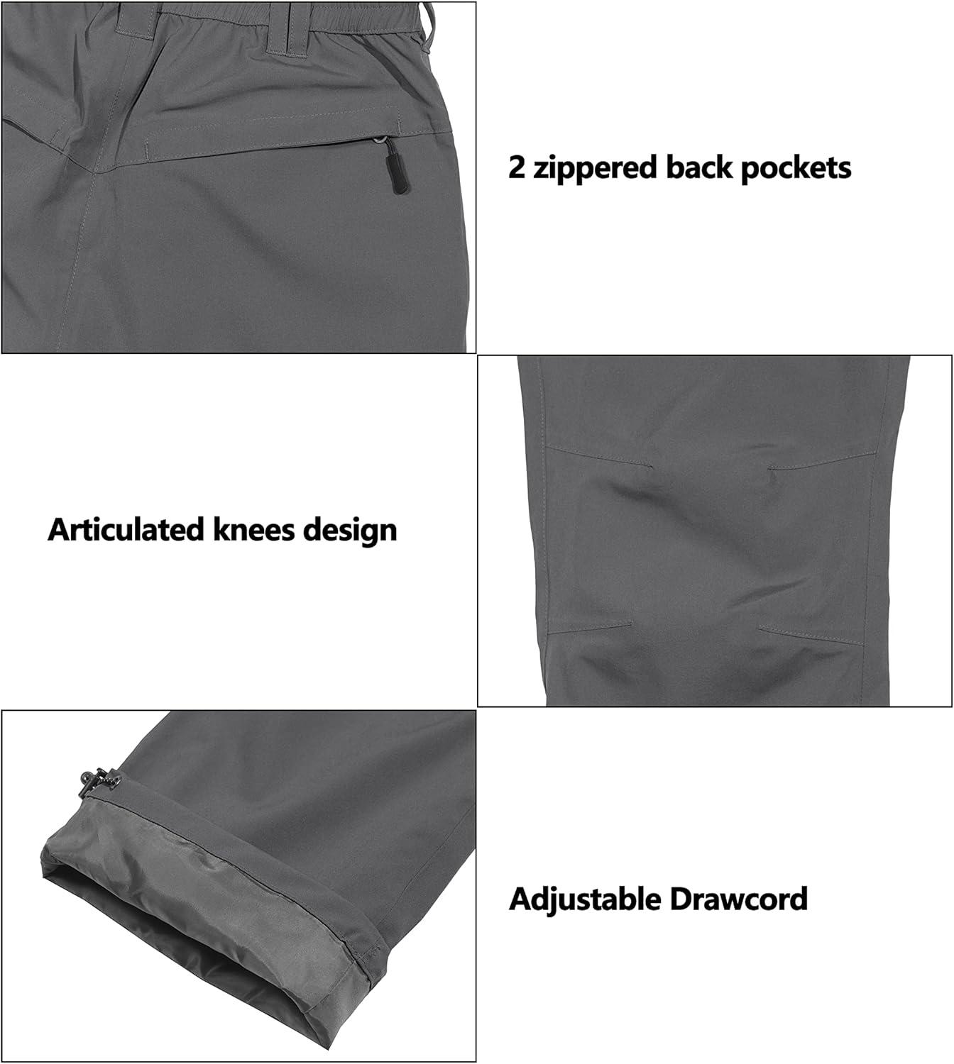 imageLittle Donkey Andy Womens Waterproof Rain Pants Lightweight Breathable Rainproof Pants for Outdoor Hiking GolfGrey