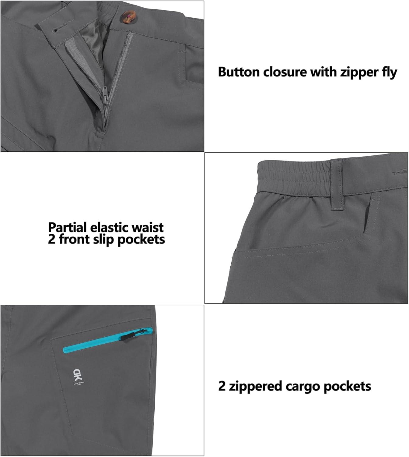 imageLittle Donkey Andy Womens Waterproof Rain Pants Lightweight Breathable Rainproof Pants for Outdoor Hiking GolfGrey