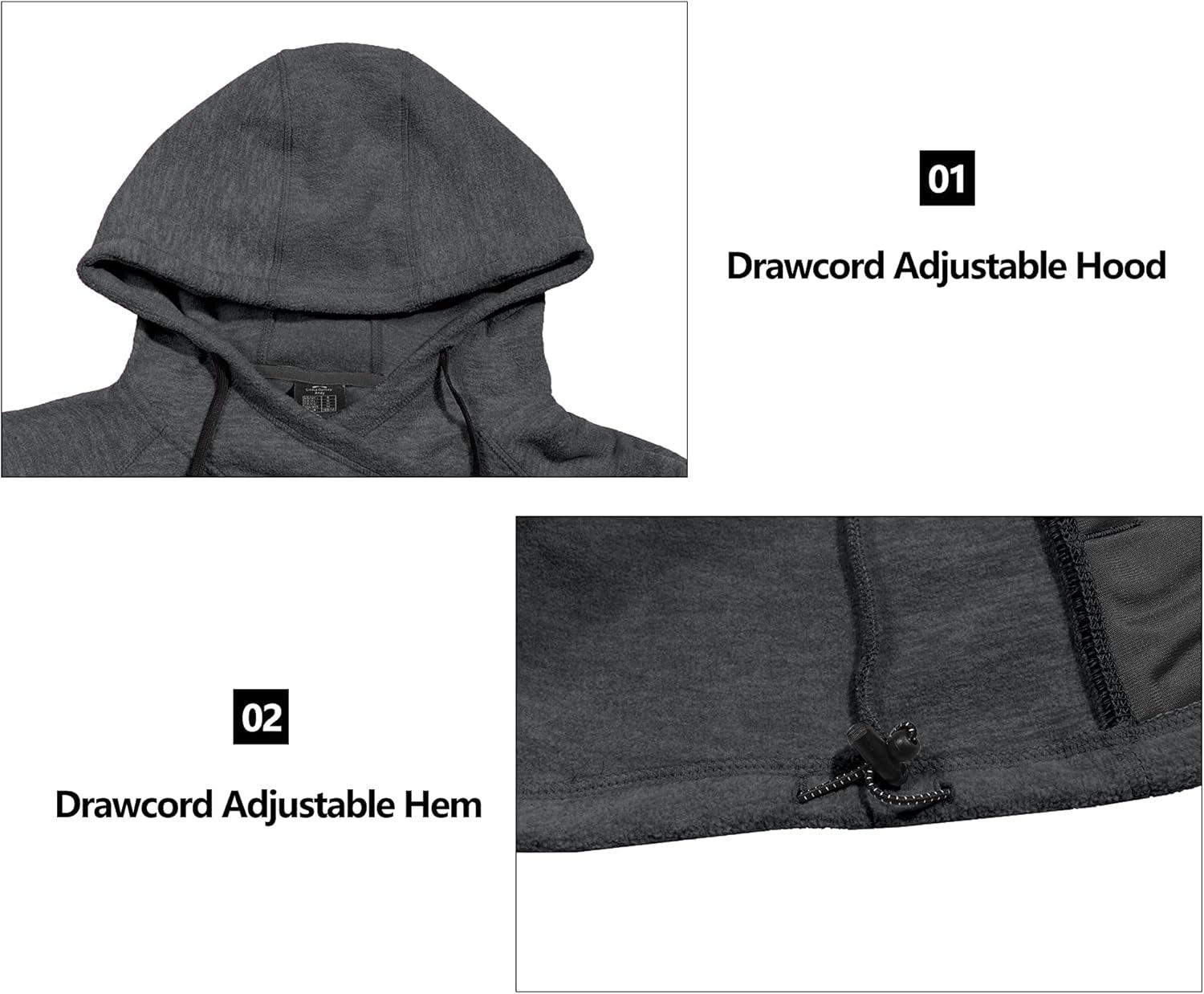 imageLittle Donkey Andy Womens Winter Warm Polar Fleece Pullover Hoodie Lightweight Thermal Sweatshirts Running HikingDark Grey Heather
