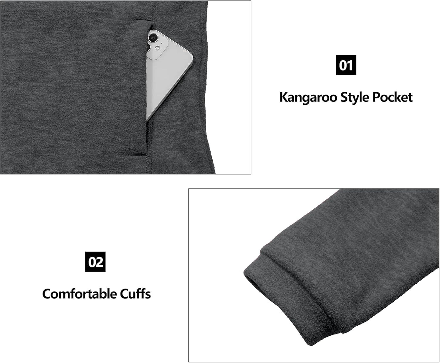imageLittle Donkey Andy Womens Winter Warm Polar Fleece Pullover Hoodie Lightweight Thermal Sweatshirts Running HikingDark Grey Heather