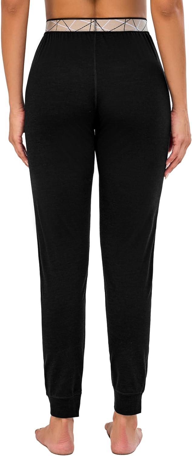 imageLittle Donkey Andy Womens Wool Base LayerThermal Underwear Bottoms Winter Long Johns PantsQuick Dry WickingBlack