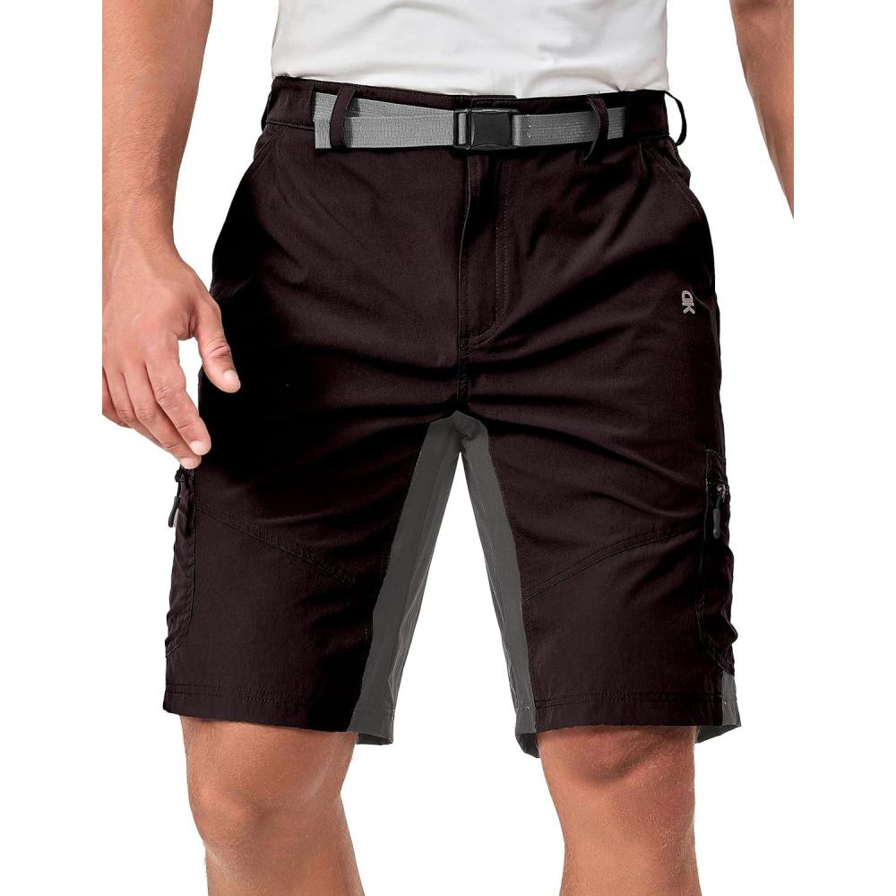 imageLittle Donkey Andy Mens Hiking Cargo Shorts Stretch Quick Dry Tactical Shorts Outdoor Travel Fishing Camping Casual ShortsBrown