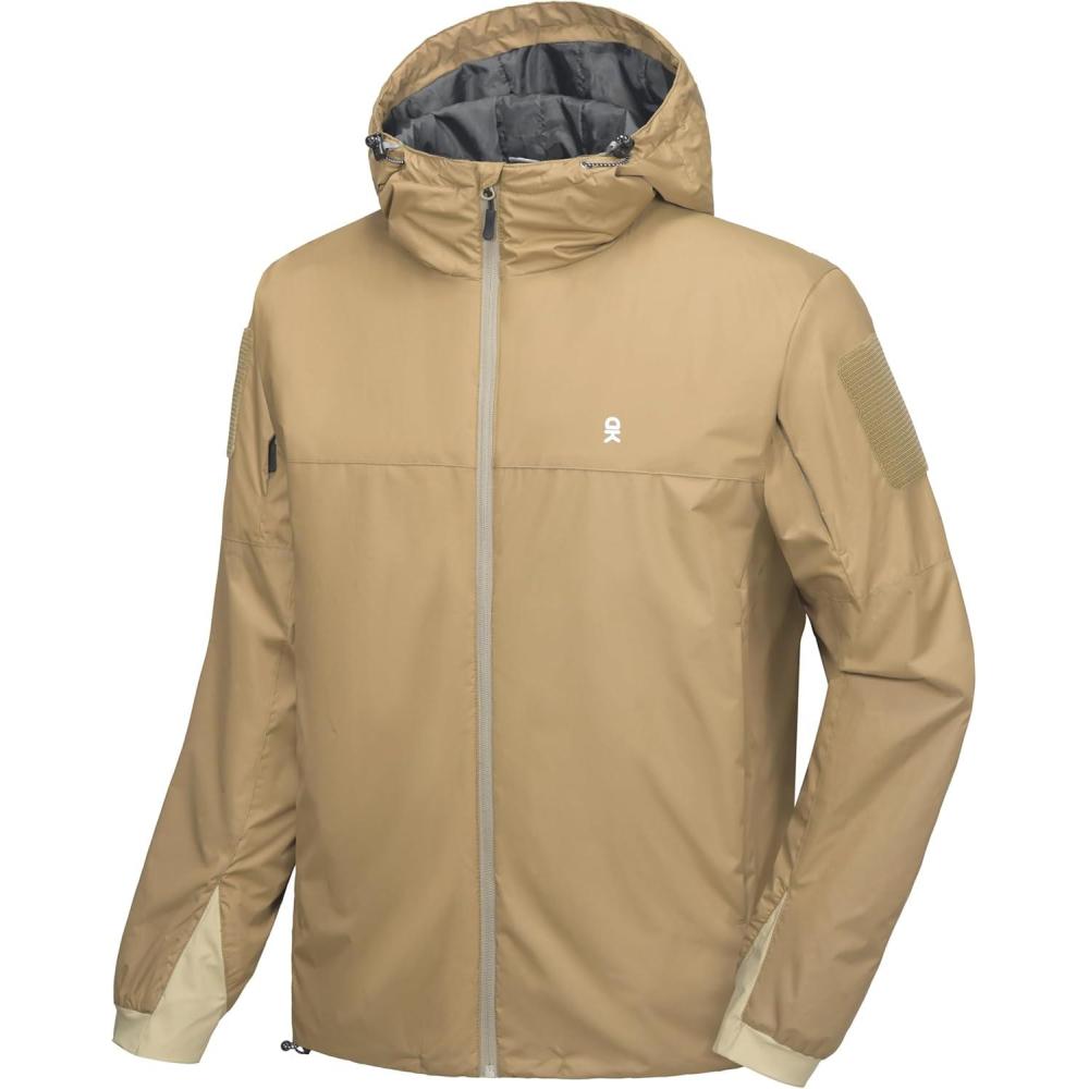 imageLittle Donkey Andy Mens Lightweight Insulated Jacket Windproof Water Resistant Warm Active Hooded Coat for Hiking OutdoorSage