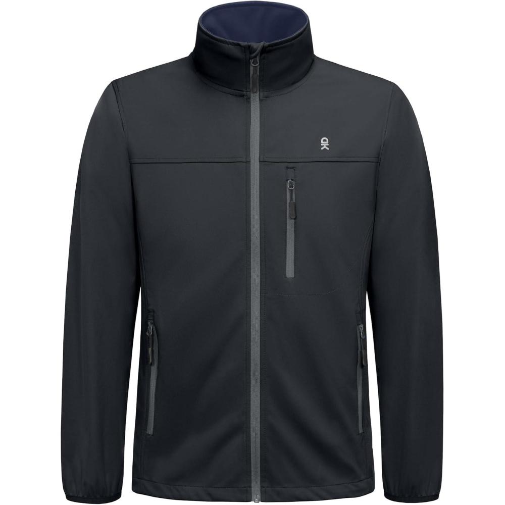 imageLittle Donkey Andy Mens Lightweight Softshell Jacket Windbreaker Waterproof Jacket with 3 Pockets for Running Golf HikingCharcoal