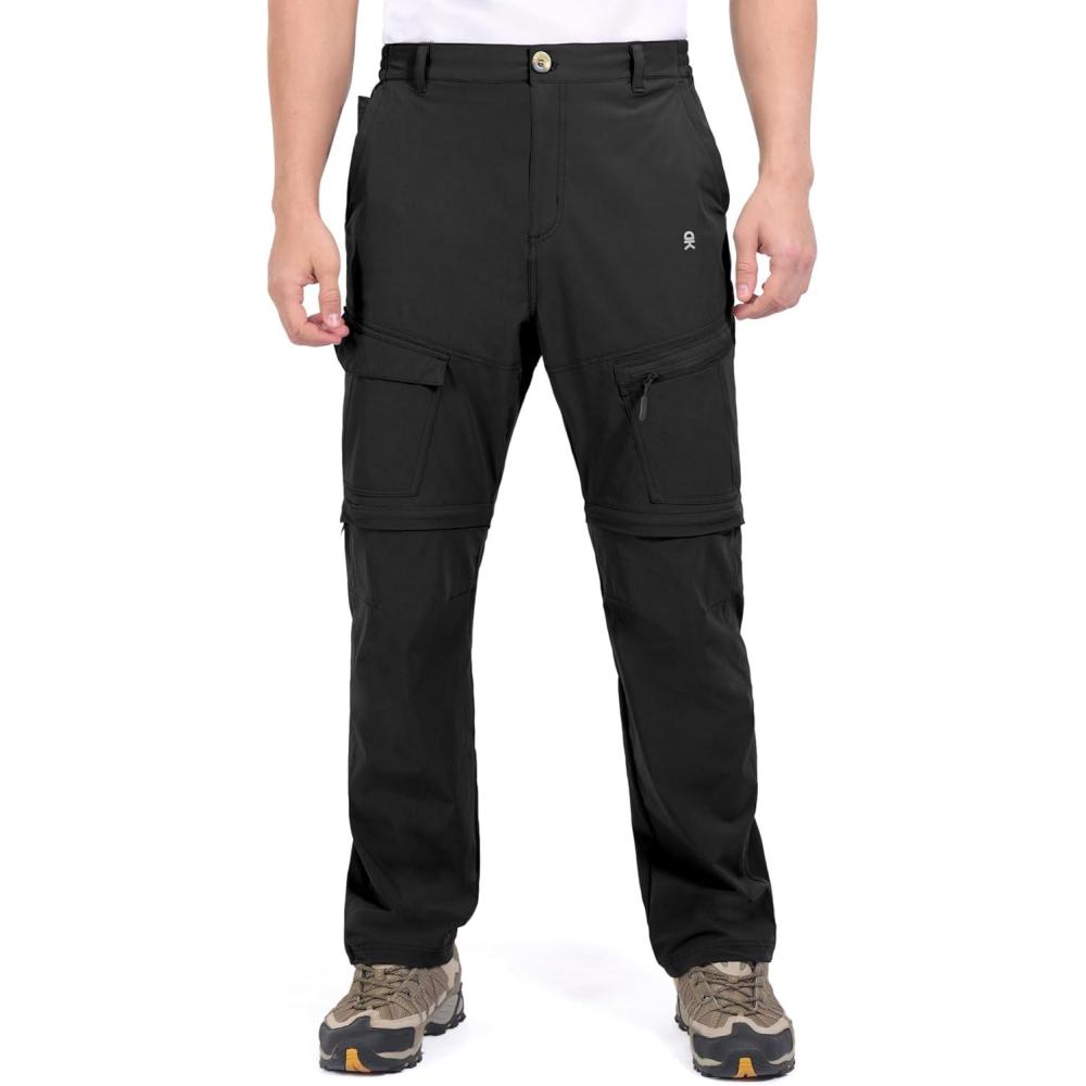 imageLittle Donkey Andy Mens Outdoor Sports Two Section Trousers Mountaineering Hiking HikingOne Zipoff Black