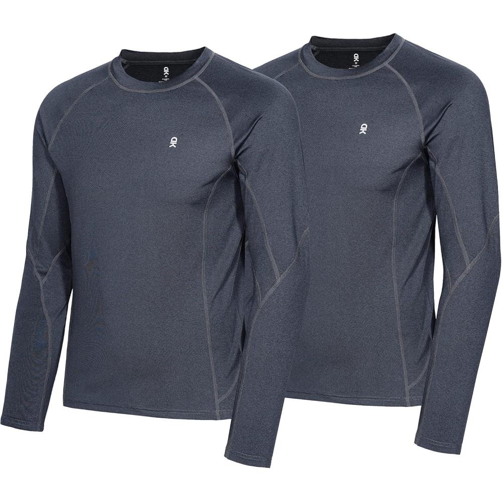 imageLittle Donkey Andy Mens Thermal Underwear Set Performance Base Layer Wicking Active Long Johns Top ampamp Bottom with Fly7 2 Pack of Top BlackBlack