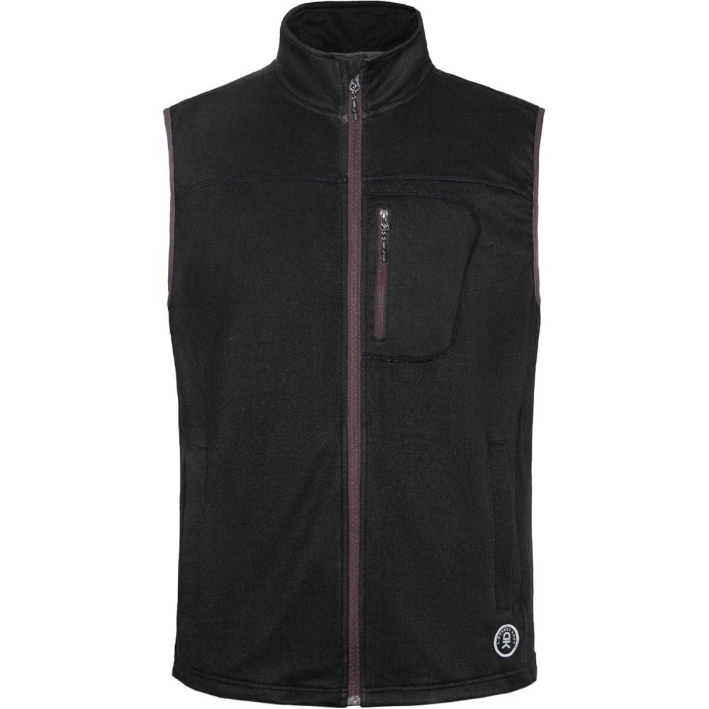 imageLittle Donkey Andy Mens Warm Fleece Vest Windproof Sleeveless FullZip Jacket for Golf Hiking Running TravelBlack