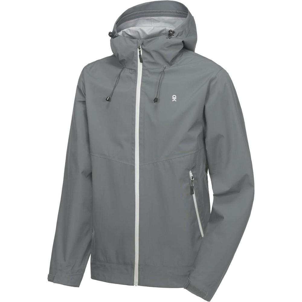 imageLittle Donkey Andy Mens Waterproof Rain Jacket HighPerfomance Lightweight Rain Shell for Golf Hiking SXXLF2grey