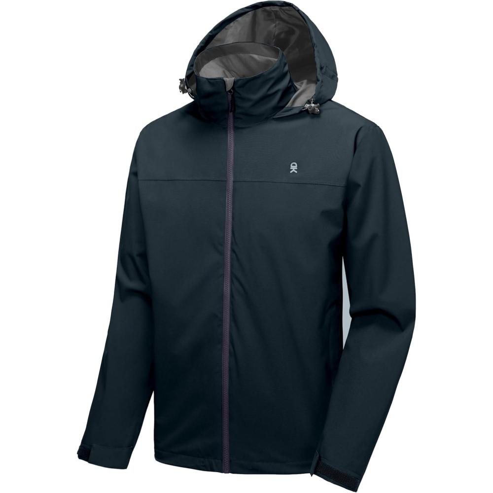 imageLittle Donkey Andy Mens Windbreaker Shell Jacket Lightweight Hooded Waterproof Rain Jacket Raincoat for Outdoor Hiking TravelStratified Sea