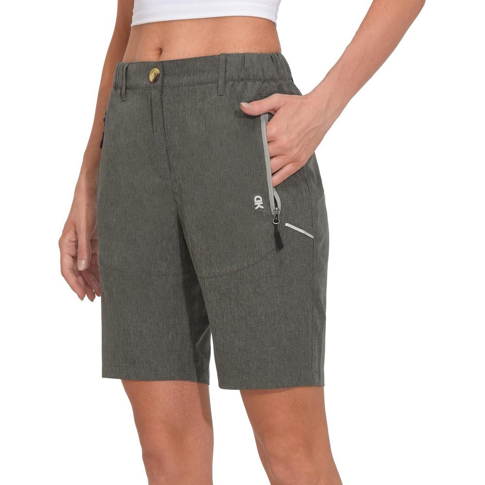 imageLittle Donkey Andy Womens 9 Inches Shorts Lightweight Quick Dry Stretch Hiking Golf TravelCarbon Heather