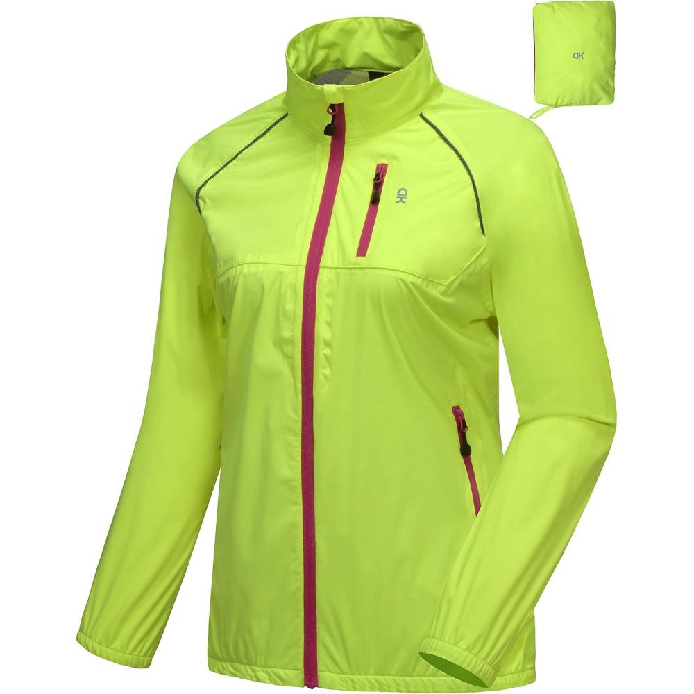 imageLittle Donkey Andy Womens Lightweight Waterproof Cycling Stretch Jacket Ultralight Windbreaker Packable Yellow Size M