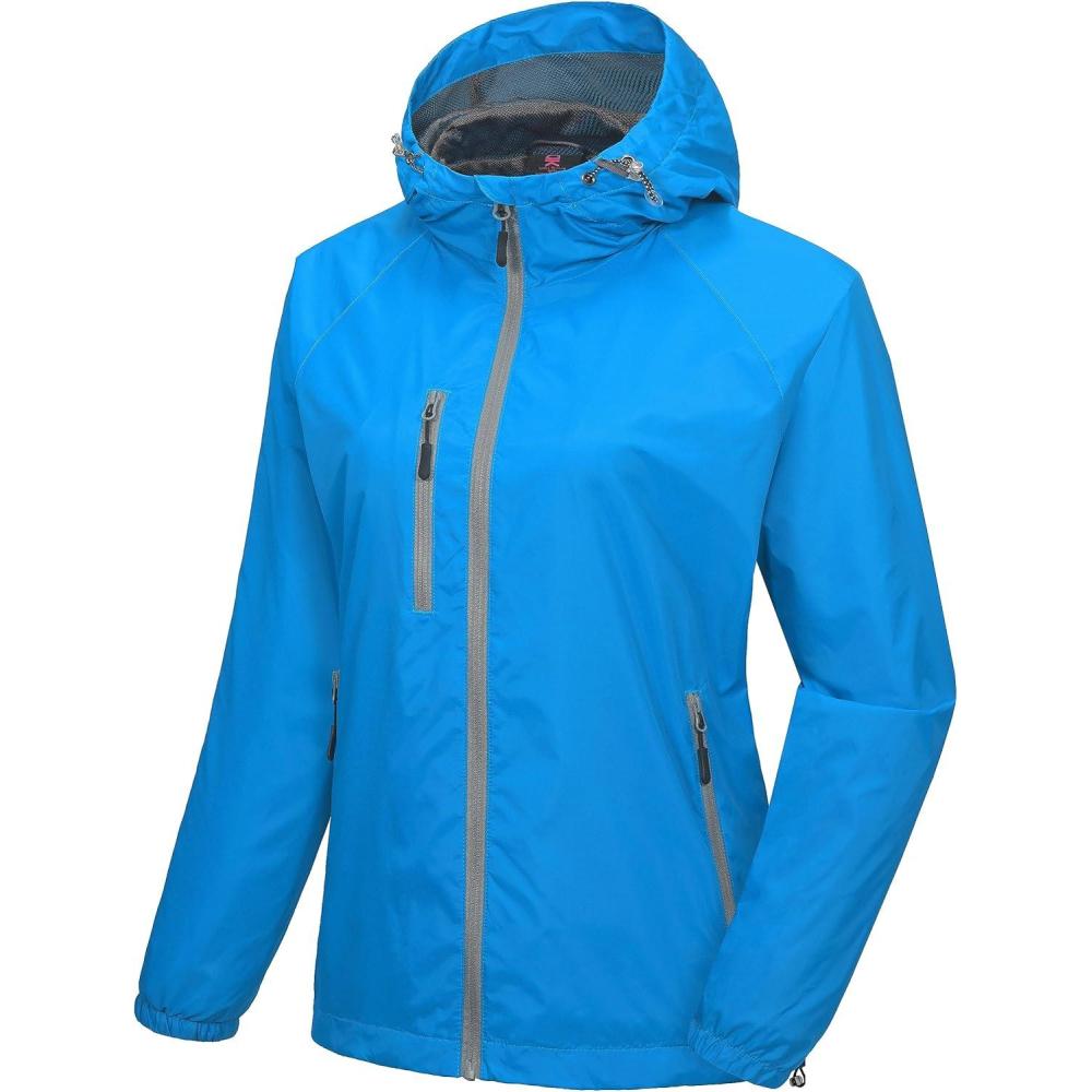 imageLittle Donkey Andy Womens Lightweight Windbreaker Zip Up Windproof Outerwear Jacket for Hiking Travel CyclingBlue Danube