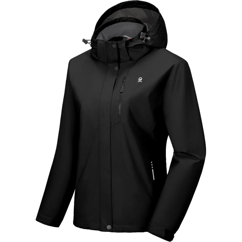 imageLittle Donkey Andy Womens Waterproof Rain Jacket Lightweight Hooded Raincoat for Travel Hiking Golf