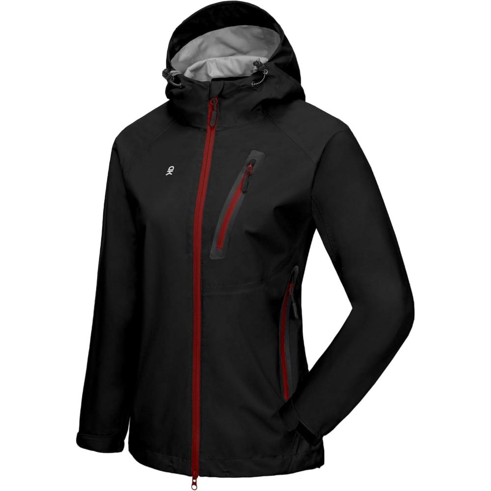imageLittle Donkey Andy Womens Waterproof Rain Jacket UltraLightweight Rain Shell for Cycling Running BikingE1blackultra Lightweight