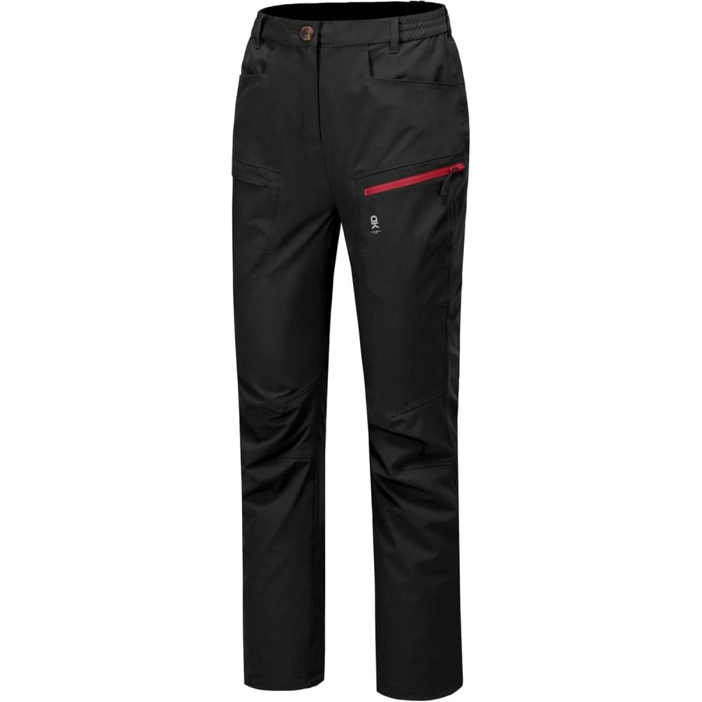 imageLittle Donkey Andy Womens Waterproof Rain Pants Lightweight Breathable Rainproof Pants for Outdoor Hiking GolfBlack