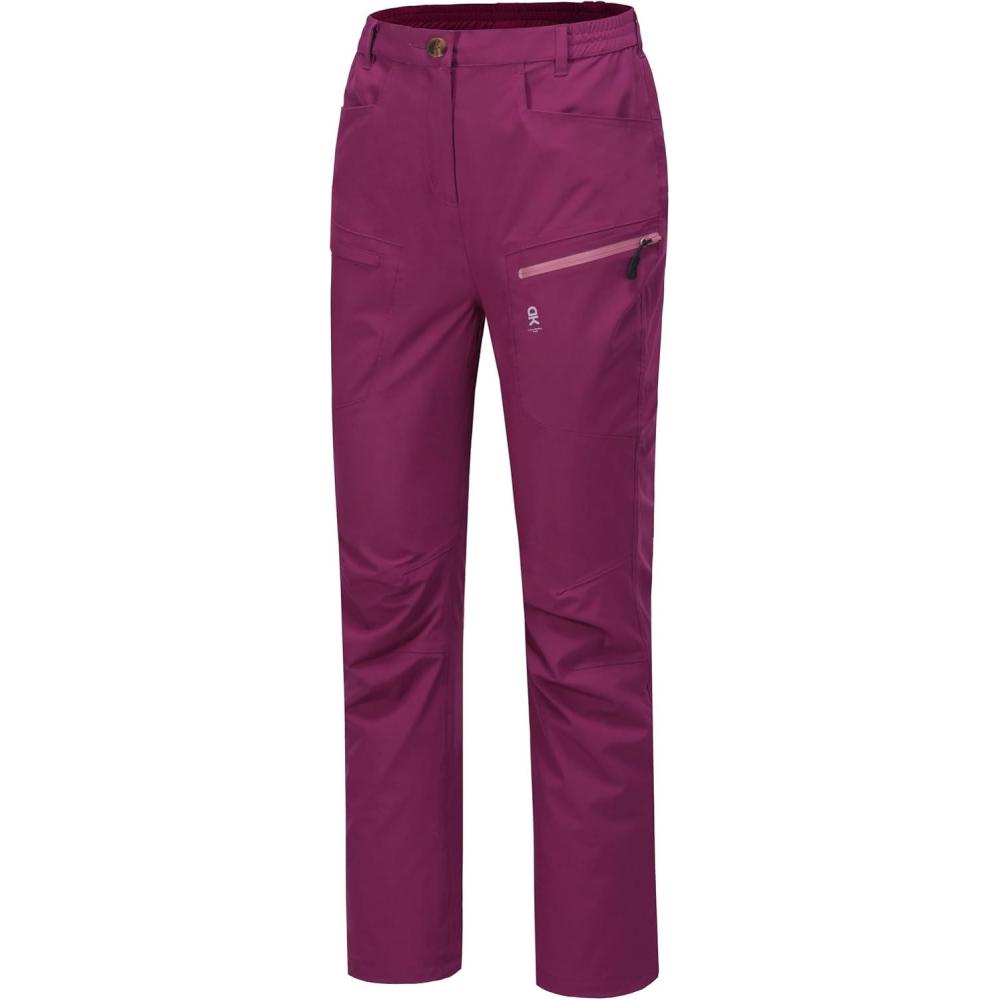 imageLittle Donkey Andy Womens Waterproof Rain Pants Lightweight Breathable Rainproof Pants for Outdoor Hiking GolfPurple