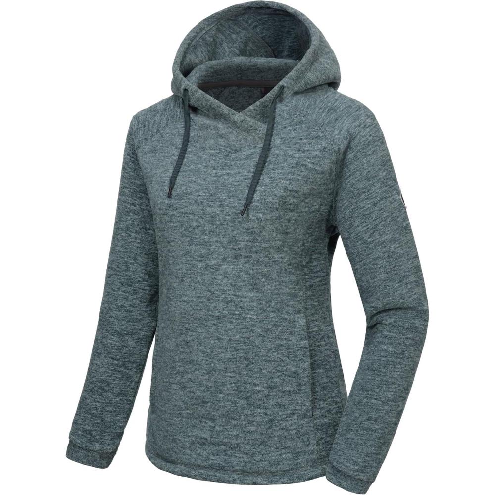 imageLittle Donkey Andy Womens Winter Warm Polar Fleece Pullover Hoodie Lightweight Thermal Sweatshirts Running HikingDark Green Heather