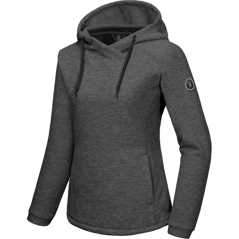 imageLittle Donkey Andy Womens Winter Warm Polar Fleece Pullover Hoodie Lightweight Thermal Sweatshirts Running HikingDark Grey Heather
