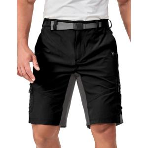 Little Donkey Andy Men’s Hiking Cargo Shorts Stretch Quick Dry Tactical Shorts Outdoor Travel Fishing Camping Casual Shorts(Black)