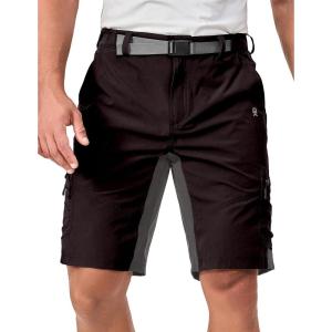 Little Donkey Andy Men’s Hiking Cargo Shorts Stretch Quick Dry Tactical Shorts Outdoor Travel Fishing Camping Casual Shorts(Brown)
