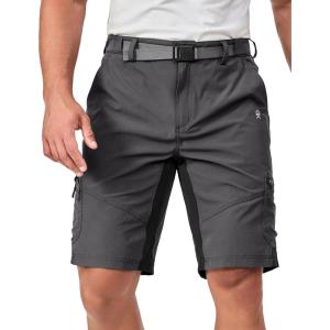 Little Donkey Andy Men’s Hiking Cargo Shorts Stretch Quick Dry Tactical Shorts Outdoor Travel Fishing Camping Casual Shorts(Grey)