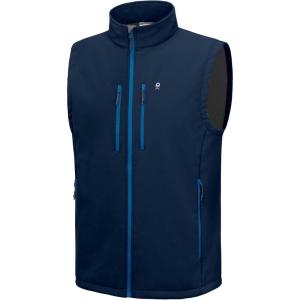 Little Donkey Andy Men’s Lightweight Fleece Softshell Vest Windproof Sleeveless Jacket Outerwear with Zipper Pockets(Blue)