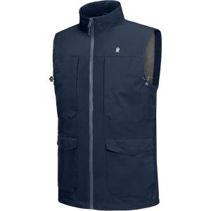 Little Donkey Andy Men’s Lightweight Quick Dry Vest Windproof Sleeveless Jacket with 11 Pockets for Travel Fishing Hiking(Deep Blue)