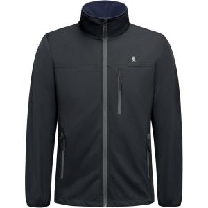Little Donkey Andy Men’s Lightweight Softshell Jacket Windbreaker Waterproof Jacket with 3 Pockets for Running Golf Hiking(Charcoal)