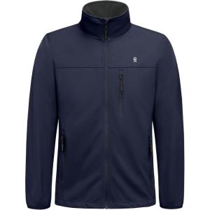 Little Donkey Andy Men’s Lightweight Softshell Jacket Windbreaker Waterproof Jacket with 3 Pockets for Running Golf Hiking(Dark Blue)