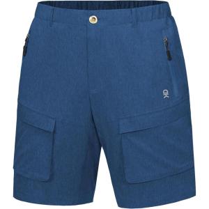 Little Donkey Andy Men’s Stretch Quick Dry Cargo Shorts for Hiking, Camping, Travel(Blue Heather)