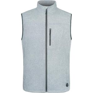 Little Donkey Andy Men’s Warm Fleece Vest Windproof Sleeveless Full-Zip Jacket for Golf Hiking Running Travel(Grey)