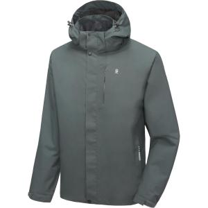 Little Donkey Andy Men’s Waterproof Rain Jacket Lightweight Hooded Raincoat Rain Shell for Travel Hiking Golf(Gray)