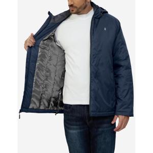 Little Donkey Andy Men’s Winter Heat Reflective Jackets Water-Resistant Detachable hooded Insulated Thermal Ski Snow Coat(Drak Blue)