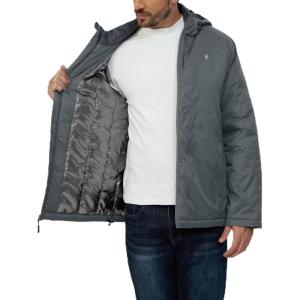 Little Donkey Andy Men’s Winter Heat Reflective Jackets Water-Resistant Detachable hooded Insulated Thermal Ski Snow Coat(Gray)