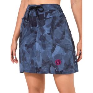 Little Donkey Andy Women’s Athletic Skort Skirts UPF 50+ Quick Dry Golf Tennis Causal Skirt with Pockets(10.black Floral)