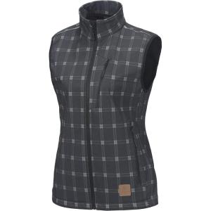 Little Donkey Andy Women’s Fleece Lined Softshell Vest Lightweight Windproof Sleeveless Jacket for Hiking Outdoor Travel Golf(Black Plaid)