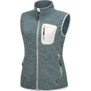 Little Donkey Andy Women’s Fleece Vest Full Zip Sweater,Lightweight Warm Sleeveless Jacket for Hiking Golf(Heathered Deep Green)