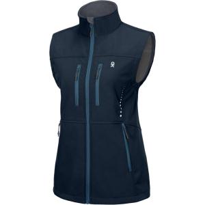 Little Donkey Andy Women’s Golf Vest Warm Fleece Lined Sleeveless Jacket for Hiking Travel Running(Dark Blue-4 Pockets)