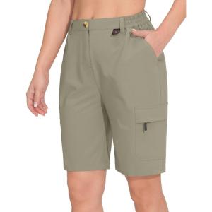 Little Donkey Andy Women’s Hiking Cargo Shorts 10 Inches Lightweight Outdoor Golf Casual Shorts with 6 Pockets(Sage Green)