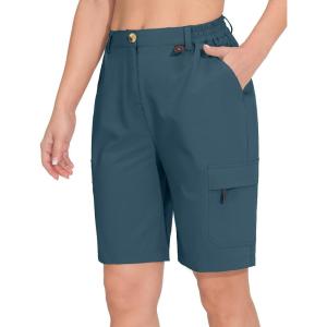Little Donkey Andy Women’s Hiking Cargo Shorts 10 Inches Lightweight Outdoor Golf Casual Shorts with 6 Pockets(Slate)
