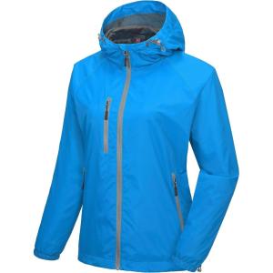 Little Donkey Andy Women’s Lightweight Windbreaker Zip Up Windproof Outerwear Jacket for Hiking Travel Cycling(Blue Danube)