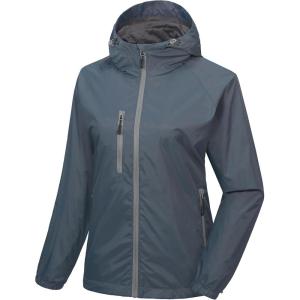 Little Donkey Andy Women’s Lightweight Windbreaker Zip Up Windproof Outerwear Jacket for Hiking Travel Cycling(Steel Grey)