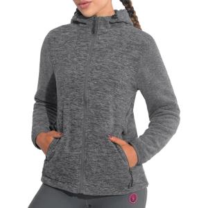 Little Donkey Andy Women’s Reversible Long Fleece Jacket Full Zip Polar Fleece Hoodie Lightweight Soft Warm Winter Coat(Dark Grey Heather/Granite Gray)