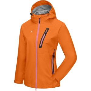Little Donkey Andy Women’s Waterproof Rain Jacket Ultra-Lightweight Rain Shell for Cycling Running Biking(E5.orange【ultra Lightweight】)