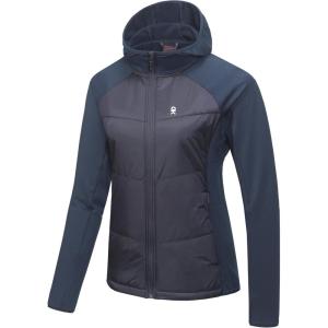 Little Donkey Andy Women’s Winter Running Jacket with Hood Warm Lightweight Hybrid Jackets Puffer Zip Pockets Hiking Golf(Navy)